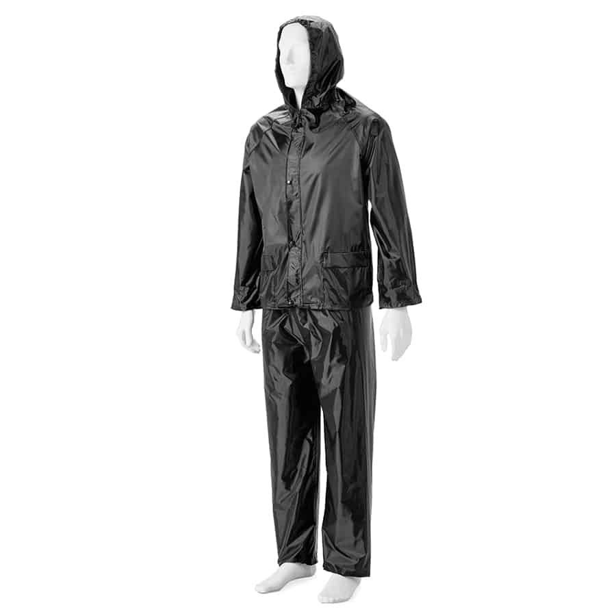 Rubberised Two Piece Rainsuits Black