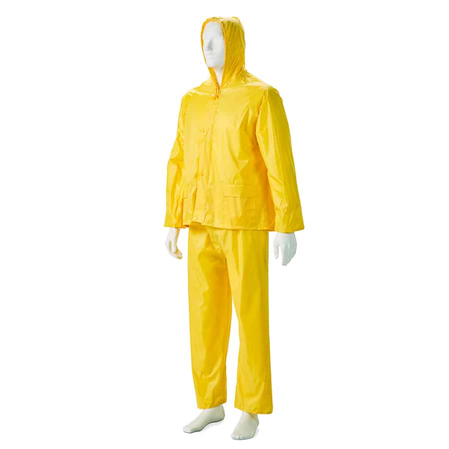 Rubberised Two Piece Rainsuits Yellow